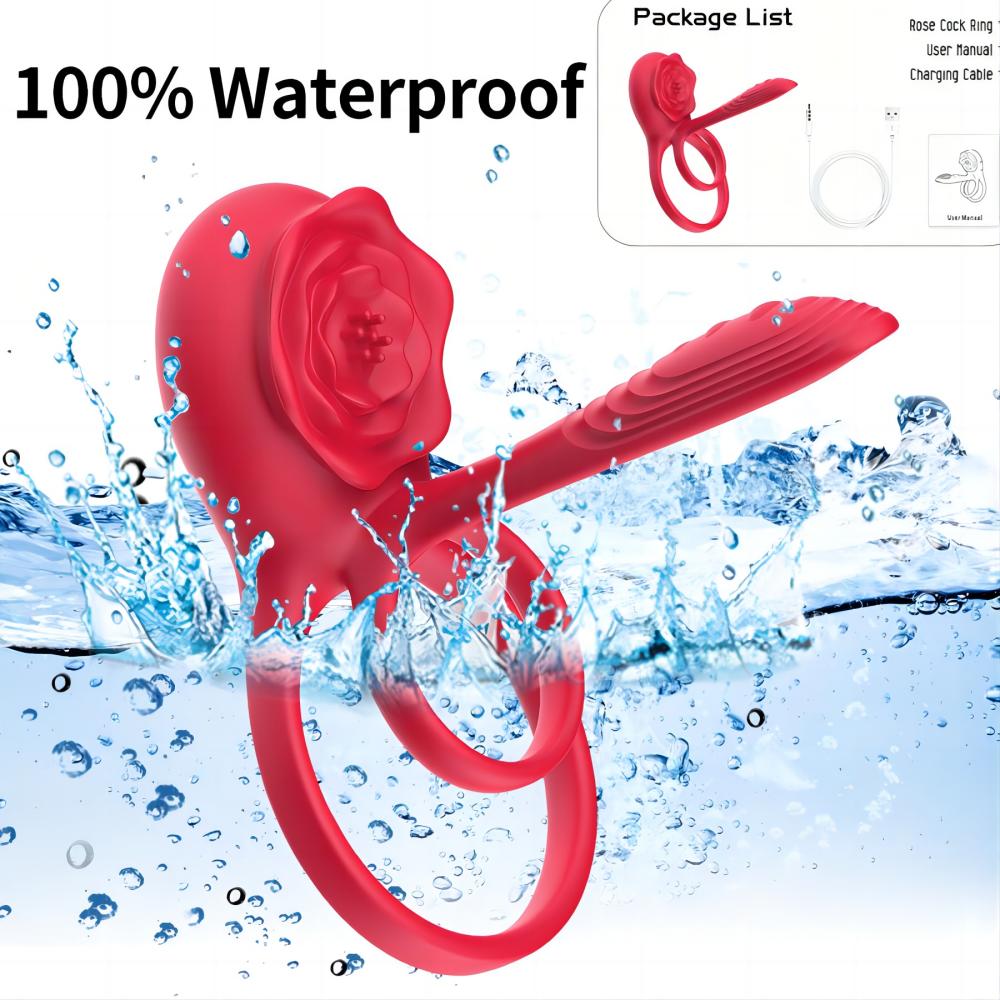 Vibrating Penis Ring with with Rose Vibrator,10 Vibrations Mode APP Remote Control Penis Ring Clitoris Vibrator,Couples Adult Sex Toys for Men Women
