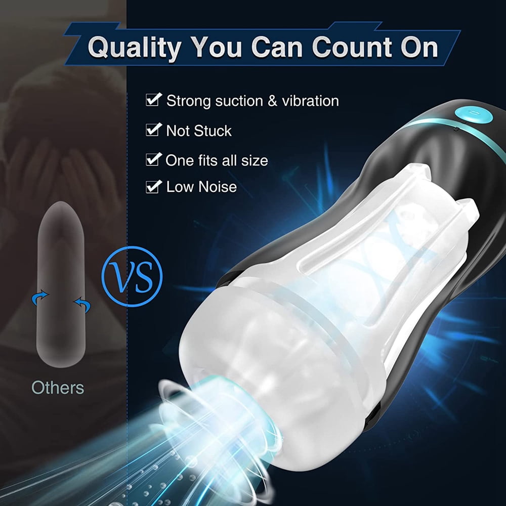Automatic Sucking Male Masturbators Cup Adult Sex Toys for Men,7 Vibration & 3 Suction Hands Free Electric Pocket Male Stroker Black