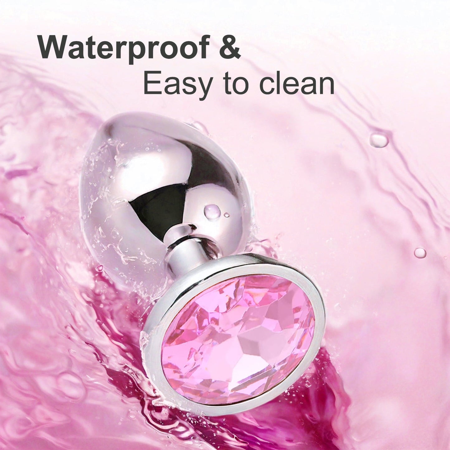 Anal Butt Plug Set Jewelry Design Stainless Steel 3PCS Anal Sex Toys Set,Adult Sex Toys for Couples Female Male-Pink