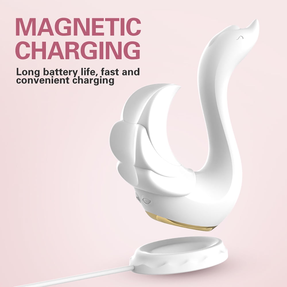 White Swan Shaped Sucking Vibrator,6 Sucking & Vibrating Mode Clitoral Stimulator,G-spot Vibrator Nipple Sex Toys Adult Sex Toys for Women Pleasure