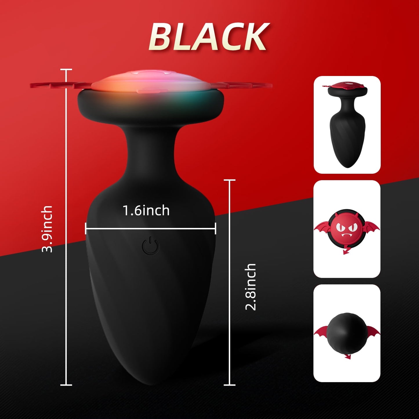 12 Mode Wireless Remote Control Vibrating Anal Butt Plug,Anal Vibrator with Flashing Light Base,Adult Sex Toys for Men Women Couples