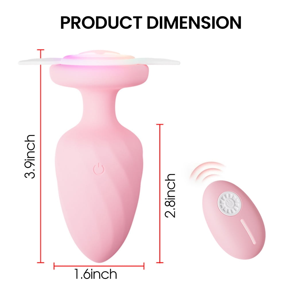 12 Vibrating Mode Anal Vibrator Wireless Remote Control Anal Butt Plug with Flashing Light Base,Adult Sex Toys for Men Women Couples