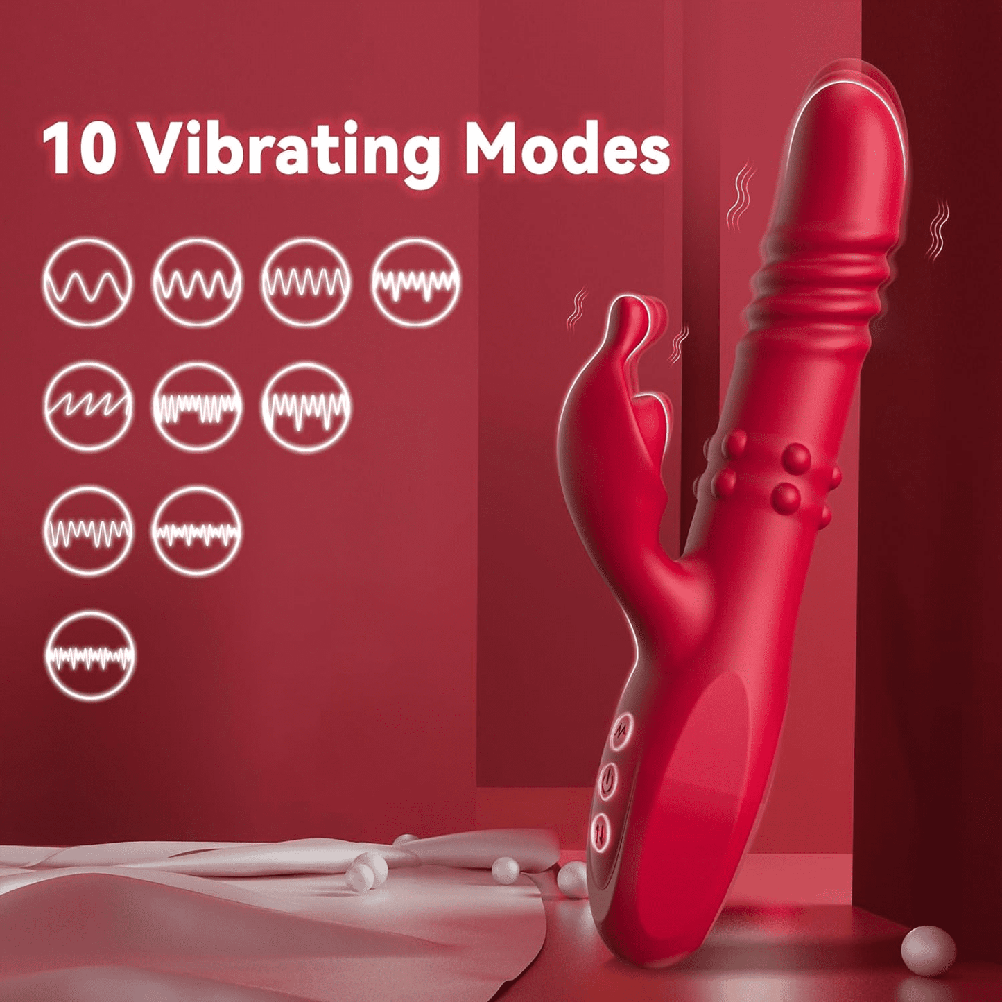 6 Thrusting & Rotating,10 Vibrating Modes Dildo, 4 in1 Thrusting Dildo Vibrator For Women,G Spot Vibrator Clitoral Stimulator Sex Toys for Women Couple