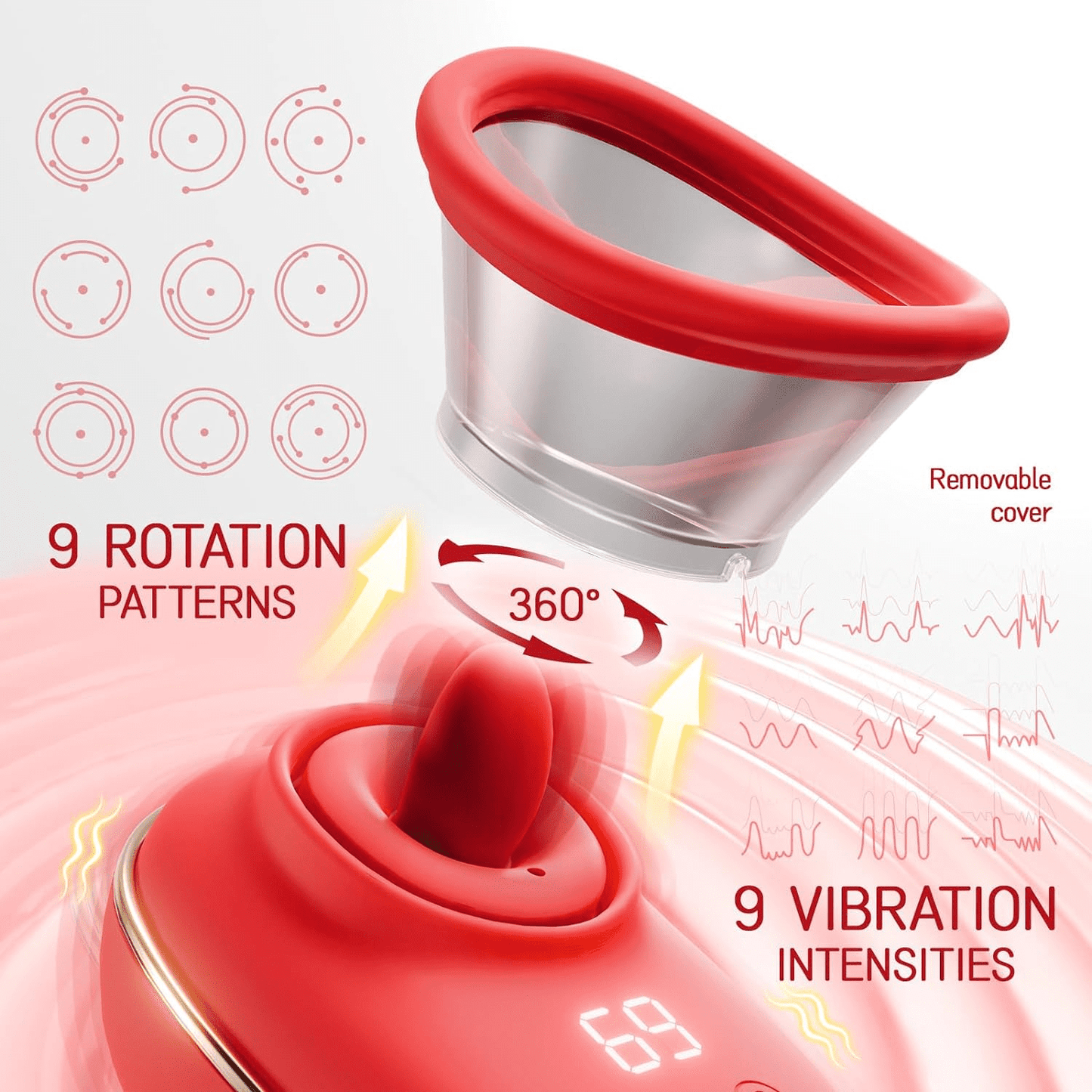 3-in-1 Sucking Vibrator Adult Toys for Women,3 Sucking 9 Tongue Licking & Vibrating Modes,G Spot Clitoral Vibrators Rose Toy,Nipple Sex Toys for Women Female