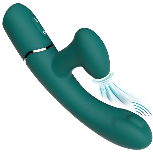 3 in 1 G Spot Vibrators with 10 Flapping, 10 Vibrating & 10 Sucking Patterns,Rabbit Vibrator Sex Toys for Women,Couples Adult Toys Dildo(Green)