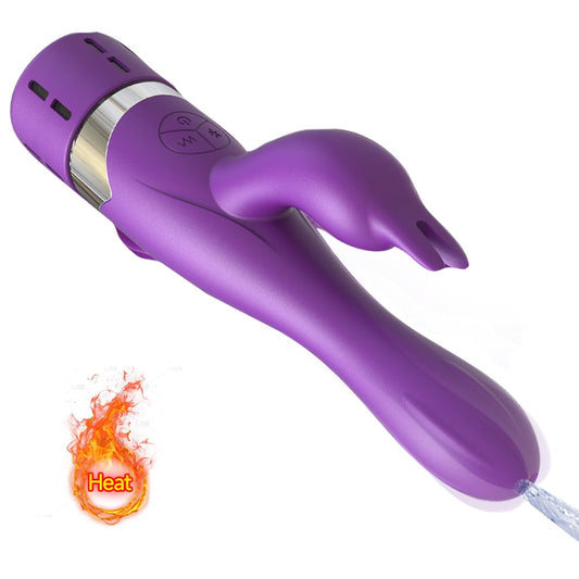 3-in-1 Heating Women Vibrator G-spot Vibrator & Clitoris Stimulator, Adult Sex Toy with 7 Vibrating 3 Squirting Mode,Sex Toys for Female