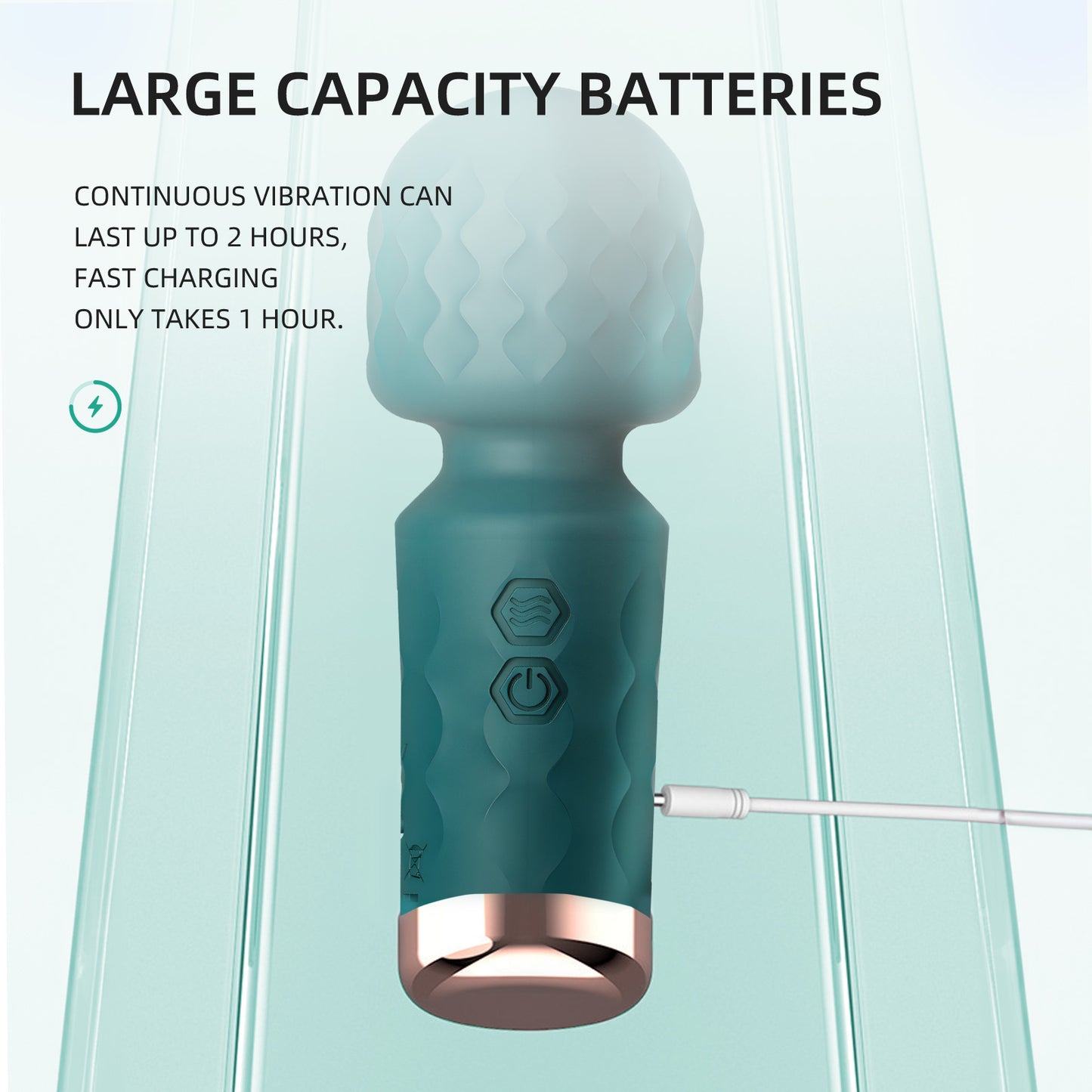 Wand Massager Rechargeable Mini Vibrator with 10 Modes,Clitoris Stimulator Sex Toys for Women-Green