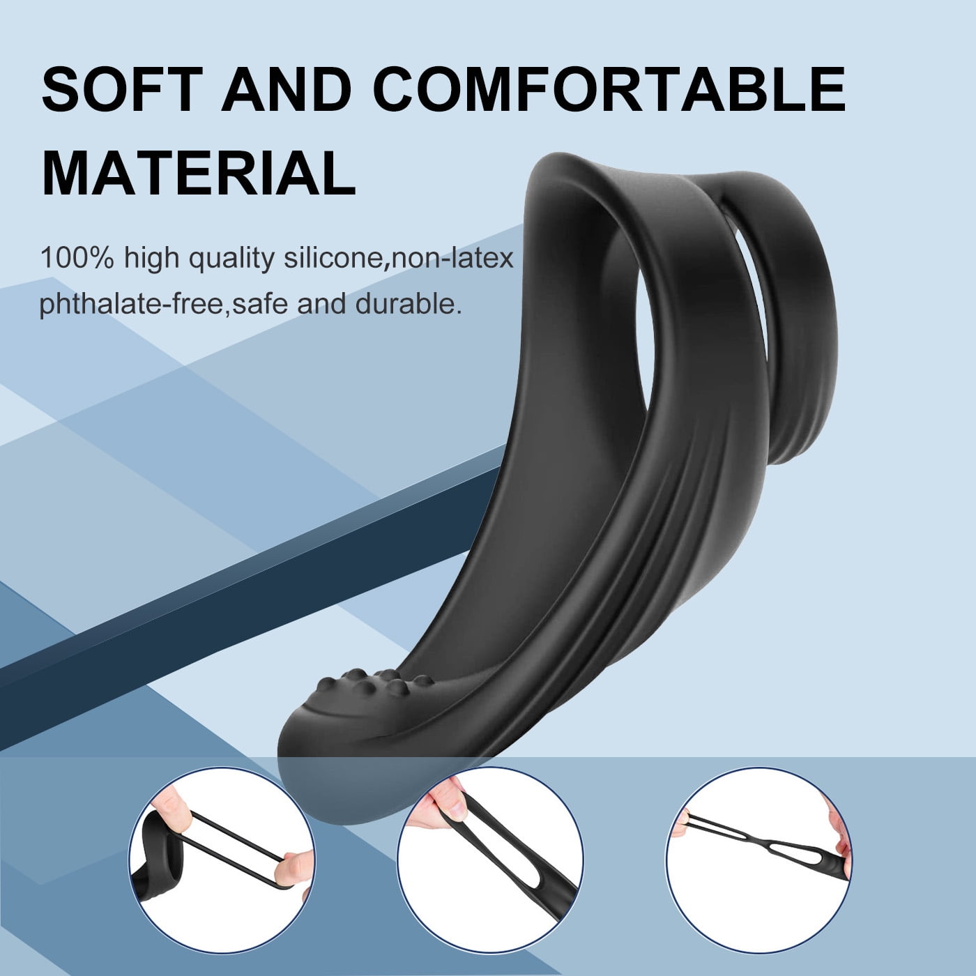 Oneto1 Silicone Penis Ring Sex Toys for Men, Soft Stretchy Male Sex Toys, Adult Toys