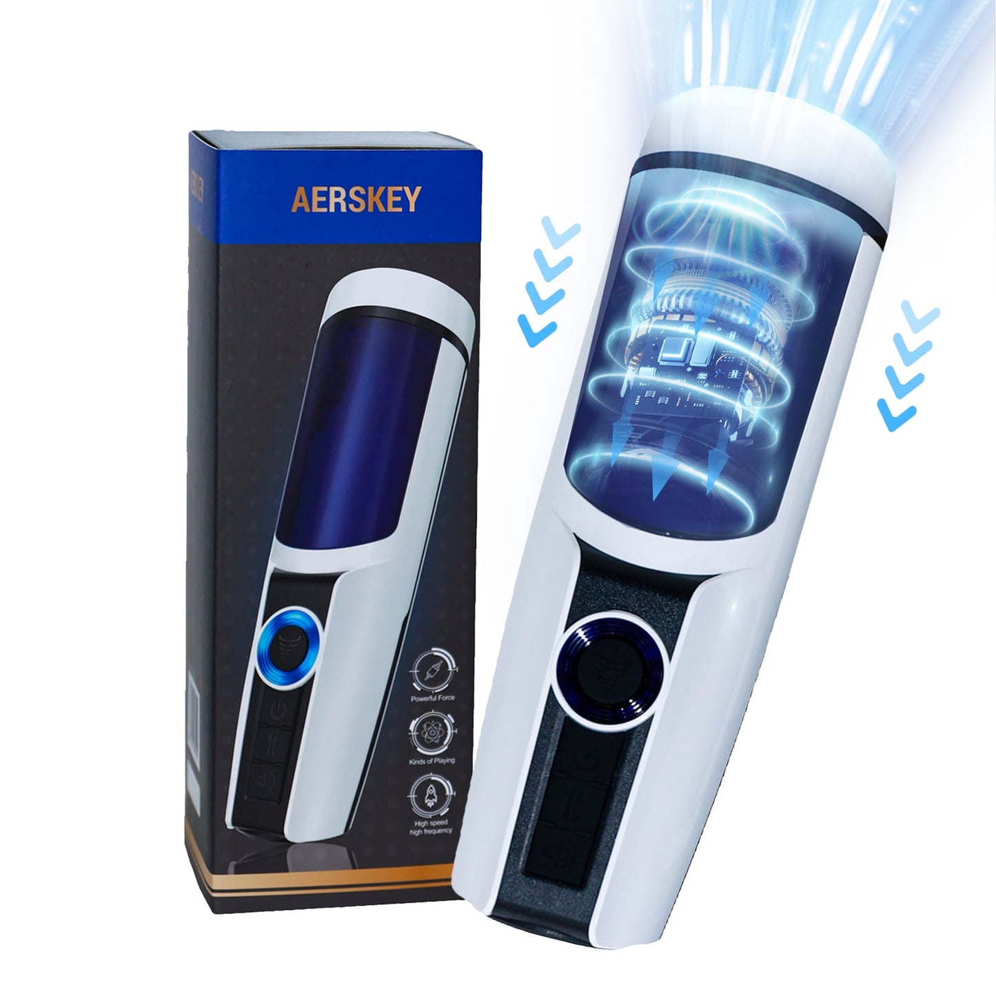 5 in 1 Automatic Male Masturbator, Aerskey Adult Sex Toy with Vibrating Sucking Squeezing Thrusting Voice Modes Male Stroker Sex Toys for Men