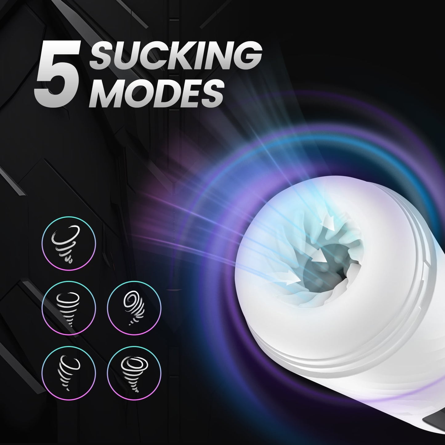 APP Control Male Masturbators Cup,Male Stroker with 10 Vibrating,7 Thrusting & 5 Sucking Modes,Adult Sex Toys for Men-White
