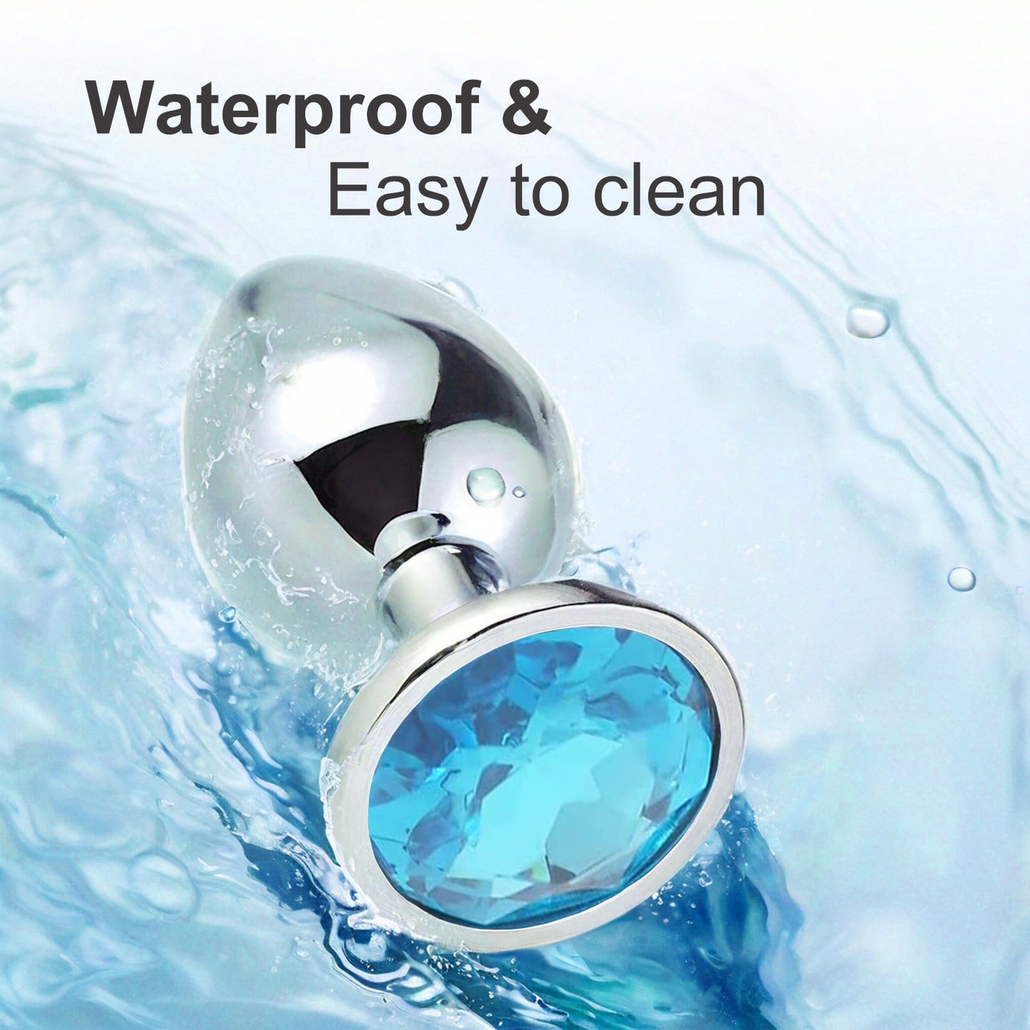 3PCS Anal Sex Toys Set Jewelry Design Stainless Steel Anal Butt Plug Set,Adult Sex Toys for Couples Male Female-Light Blue