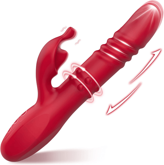 6 Thrusting & Rotating,10 Vibrating Modes Dildo, 4 in1 Thrusting Dildo Vibrator For Women,G Spot Vibrator Clitoral Stimulator Sex Toys for Women Couple