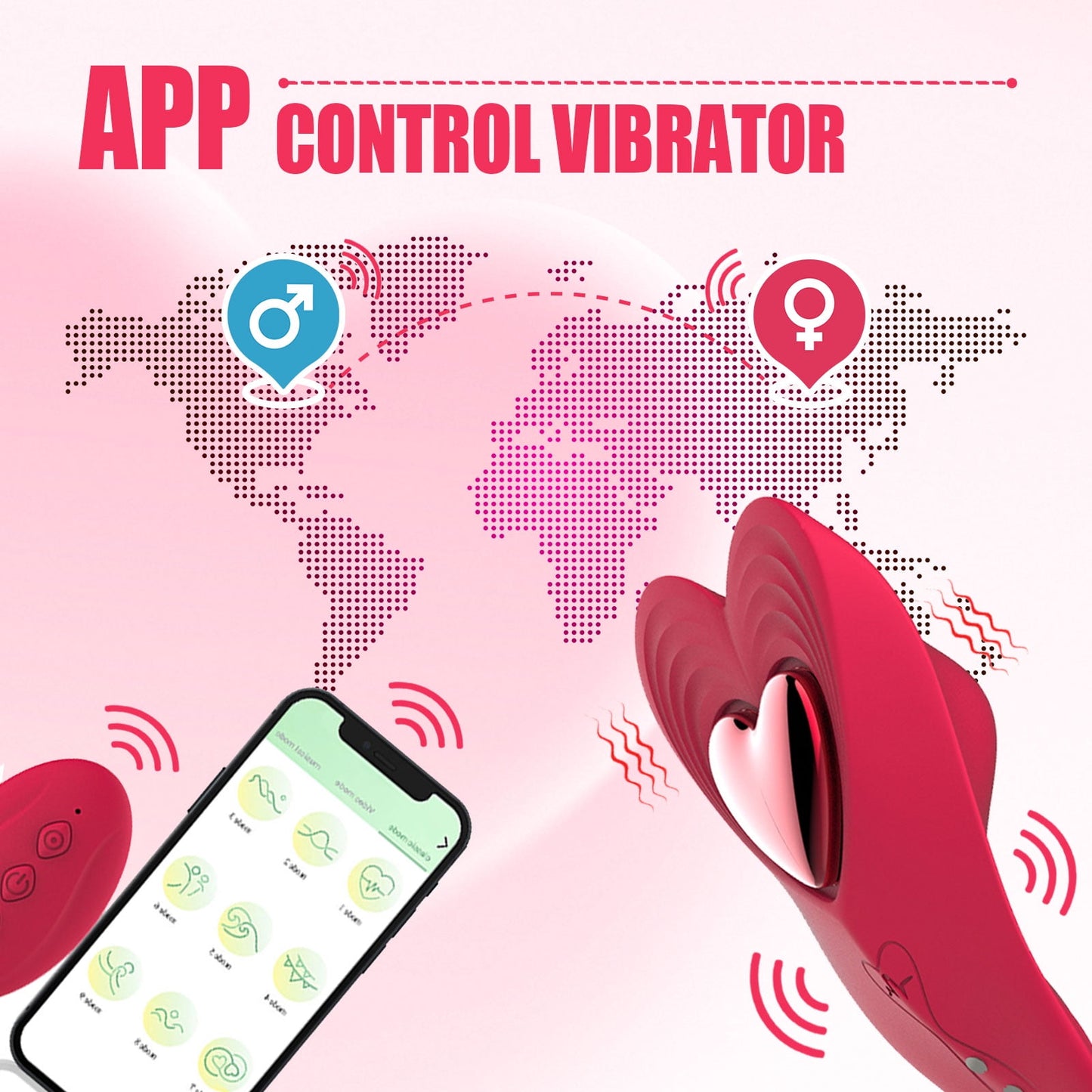 App Control Wearable Panty Vibrator with Remote,10 Vibration Modes Clitoral Stimulator G spot Vibrator,Couples Adult Sex Toys(Red)
