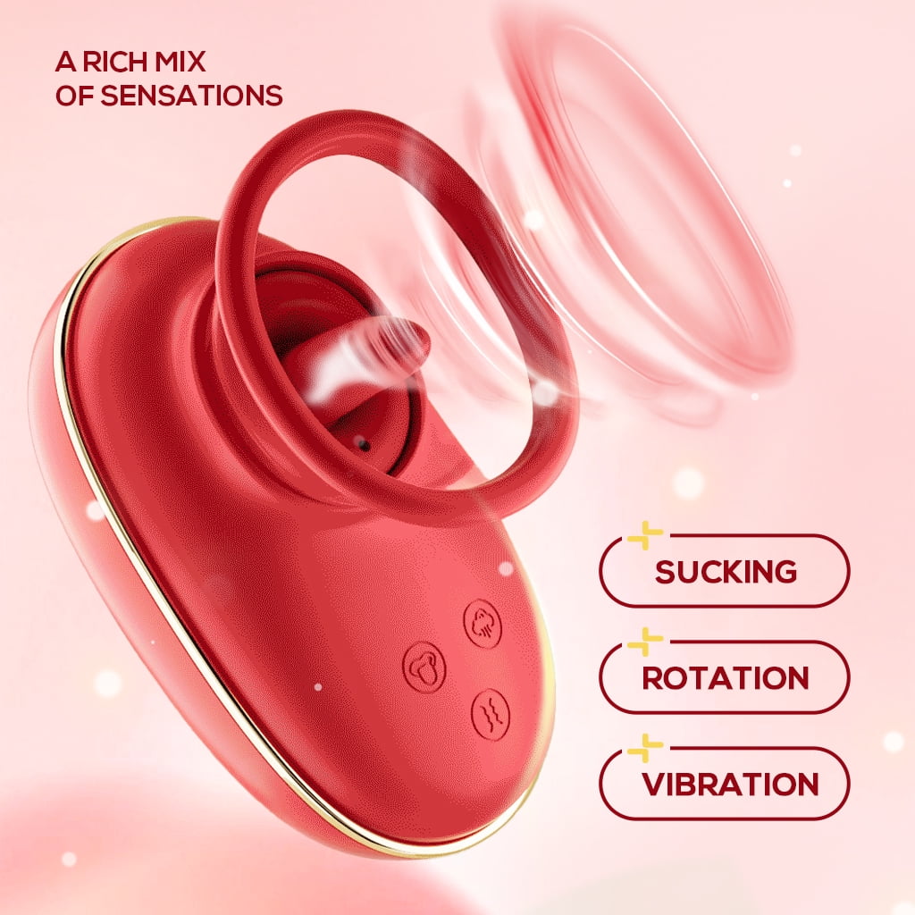 3-in-1 Sucking Vibrator Adult Toys for Women,3 Sucking 9 Tongue Licking & Vibrating Modes,G Spot Clitoral Vibrators Rose Toy,Nipple Sex Toys for Women Female