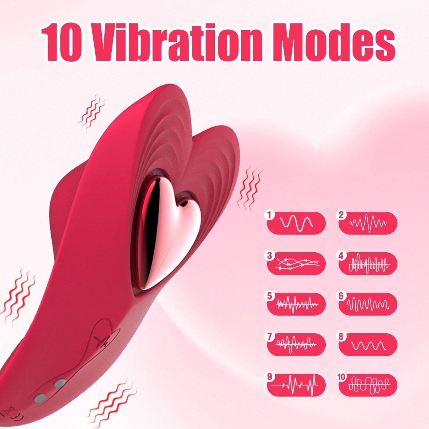 App Control Wearable Panty Vibrator with Remote,10 Vibration Modes Clitoral Stimulator G spot Vibrator,Couples Adult Sex Toys(Red)