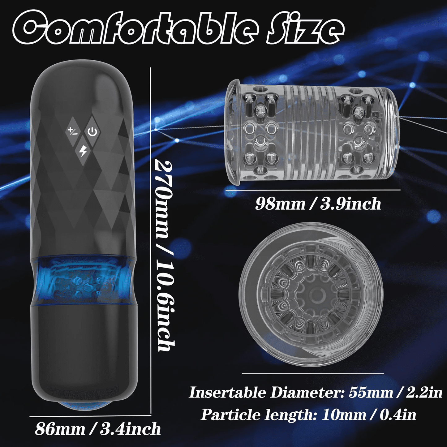 Audlt Sex Toys Automatic Male Masturbator Cup,3 Thrusting & 7 Rotating Modes with Suction Cup,Male Stroker Sex Toys for Men,Black