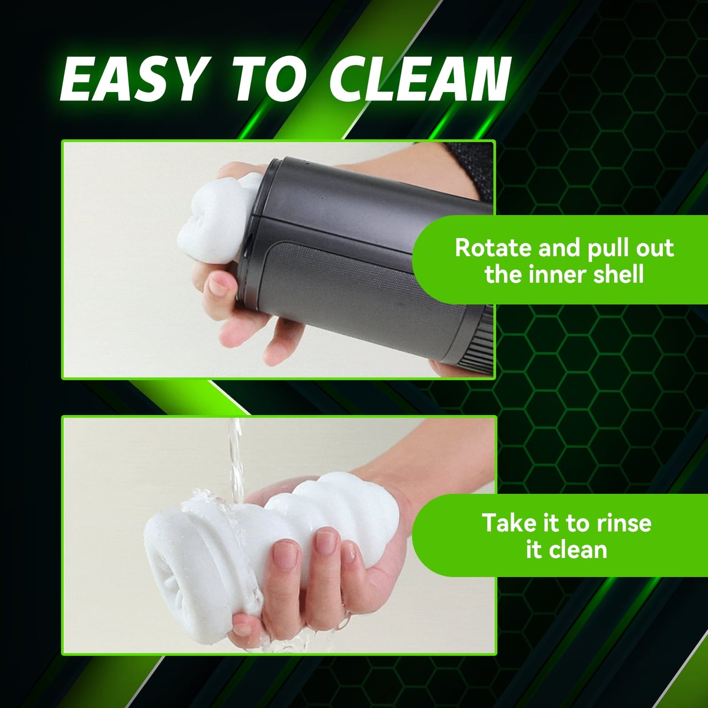 Heating Automatic Male Masturbator Cup,9 Vibrating & 5 Thrusting Male Stroker,Adult Sex Toys for Men-Gray & Green