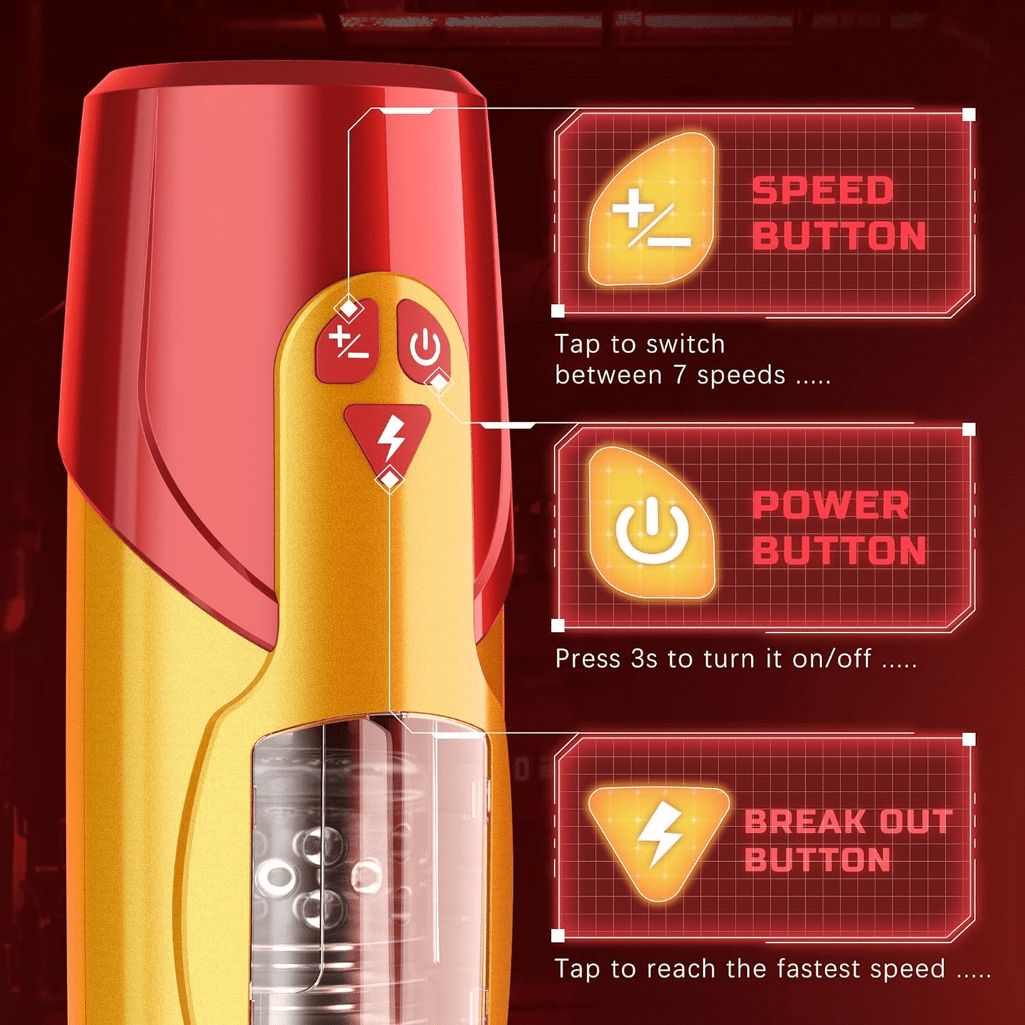 Automatic Male Masturbator Cup with 7 Rotating & 3 Thrusting Mode,Male Strokers with Suction Base Adult Sex Toys for Men