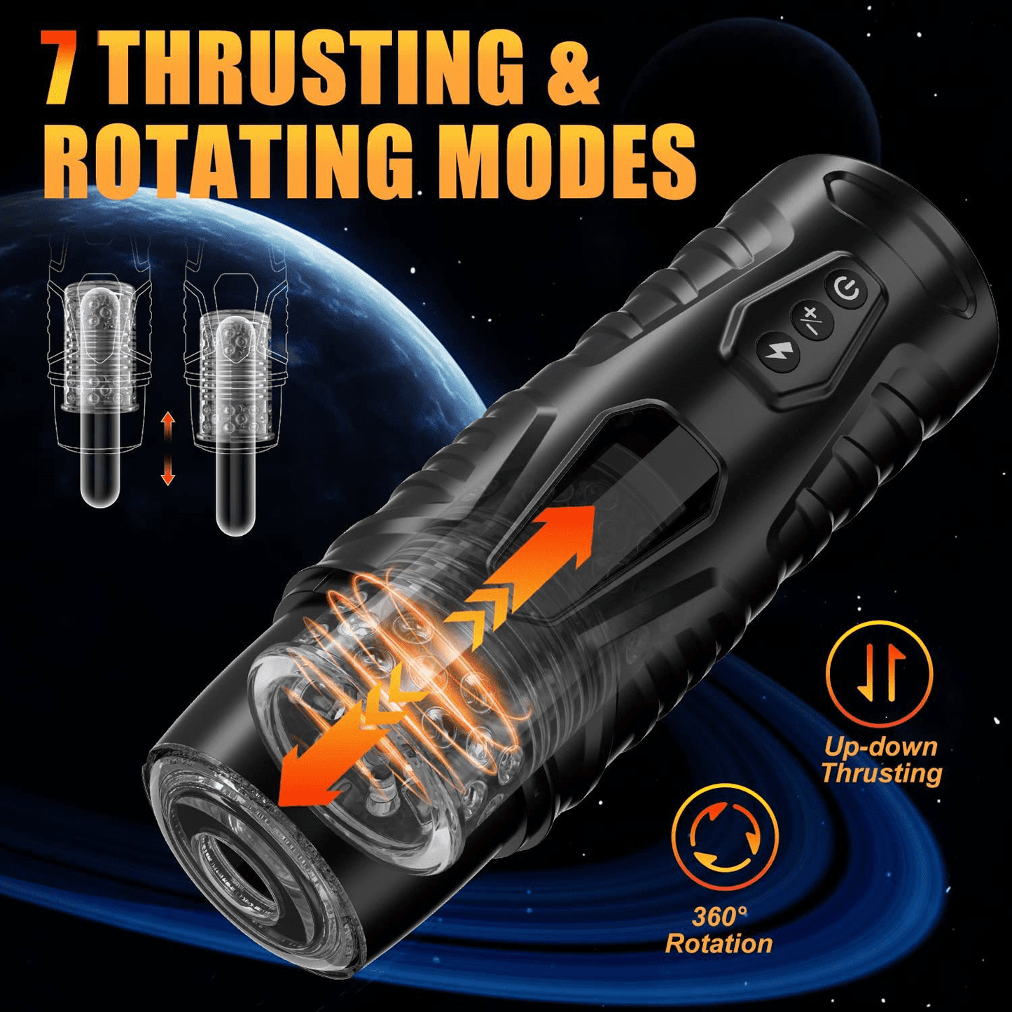 Male Masturbator with Suction Base Sex Toys for Men,Automatic Masturbator Cup with 7 Thrusting & 7 Rotating Modes,Adult Male Sex Toys