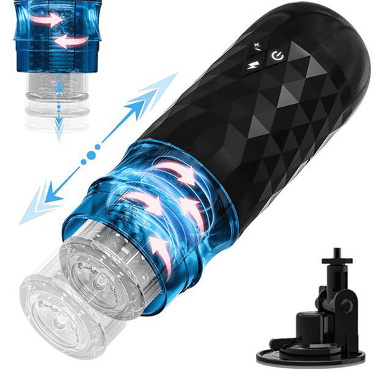 Audlt Sex Toys Automatic Male Masturbator Cup,3 Thrusting & 7 Rotating Modes with Suction Cup,Male Stroker Sex Toys for Men,Black