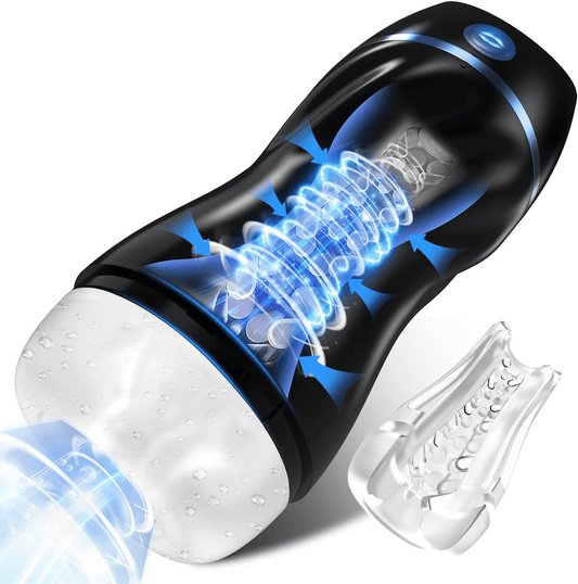 Automatic Sucking Male Masturbators Cup Adult Sex Toys for Men,7 Vibration & 3 Suction Hands Free Electric Pocket Male Stroker Black