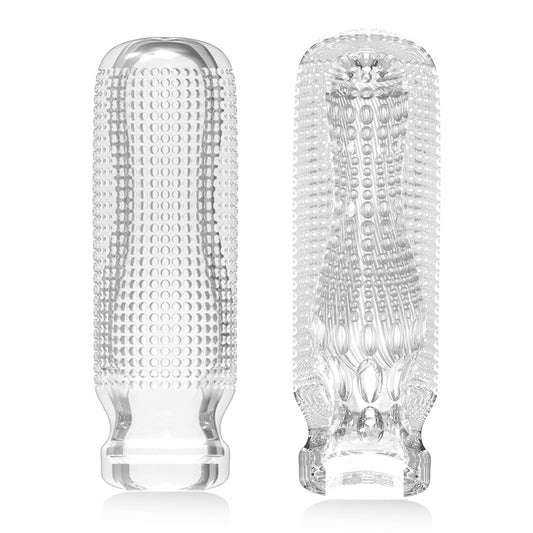 Male Masturbator Cup Clear Soft Silicone,Manual Portable Male Stroker,Adult Sex Toys for Men-No Vibrating