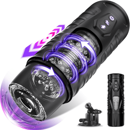 Male Masturbator with Suction Base Sex Toys for Men,Automatic Masturbator Cup with 7 Thrusting & 7 Rotating Modes,Adult Male Sex Toys