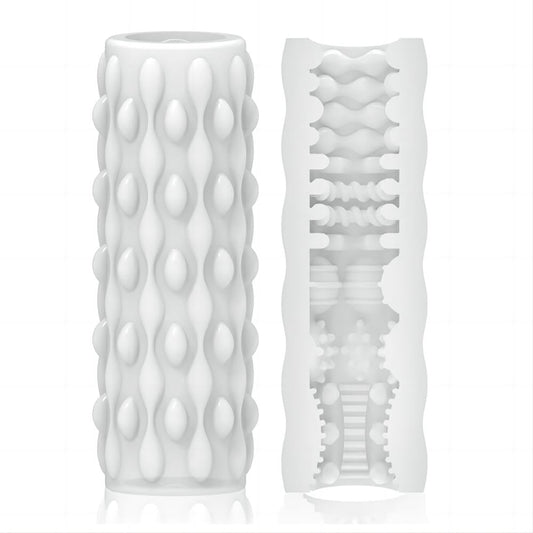 Manual Portable Male Mastubator Cup,Double-Sided Masturbation Cup Male Stroker,Adult Sex Toys for Men Pleasure-White