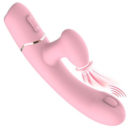 Rabbit Vibrator Sex Toys for Women, 3 in 1 G Spot Vibrators with 10 Flapping, 10 Vibrating & 10 Sucking Patterns,Women Adult Toys Dildo(Pink)