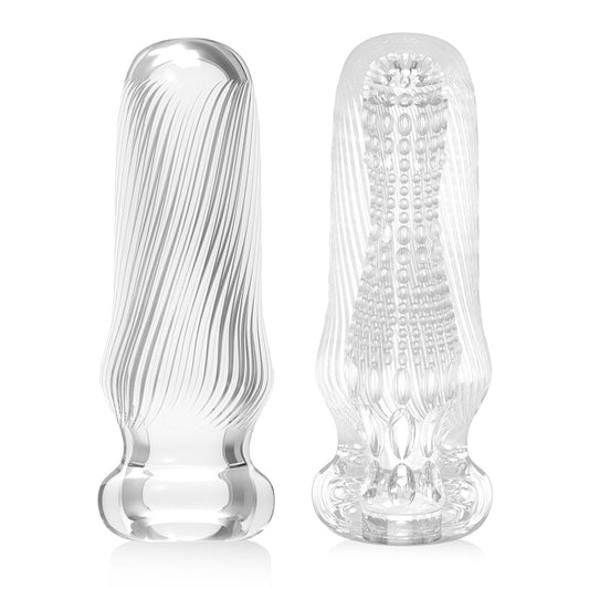 Soft Silicone Male Masturbator Cup Without Vibration,Manual Portable Male Stroker,Adult Sex Toys for Men-Clear