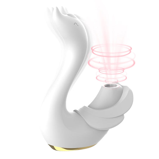 White Swan Shaped Sucking Vibrator,6 Sucking & Vibrating Mode Clitoral Stimulator,G-spot Vibrator Nipple Sex Toys Adult Sex Toys for Women Pleasure