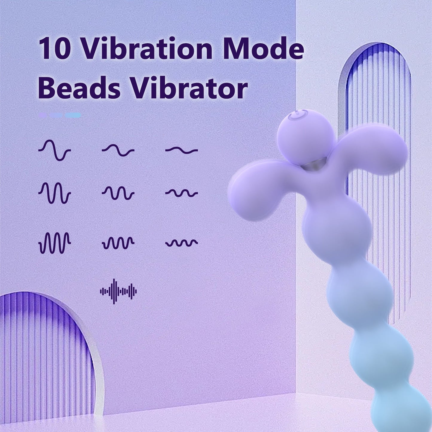 Separable Beads Mini Vibrator Massager Wand with 10 Vibrating Modes,3-in-1 G-Spot Vibrator Clitoral Stimulation & Anal Plug,Women Adult Sex Toys for Couple