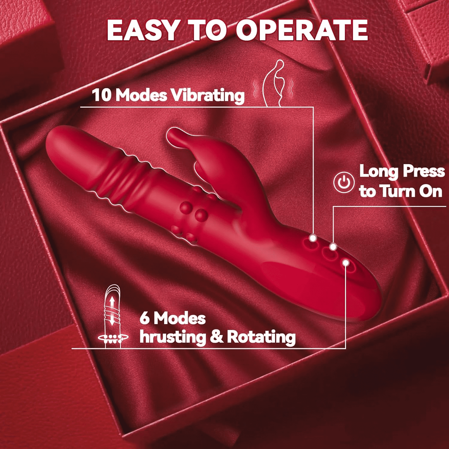 6 Thrusting & Rotating,10 Vibrating Modes Dildo, 4 in1 Thrusting Dildo Vibrator For Women,G Spot Vibrator Clitoral Stimulator Sex Toys for Women Couple