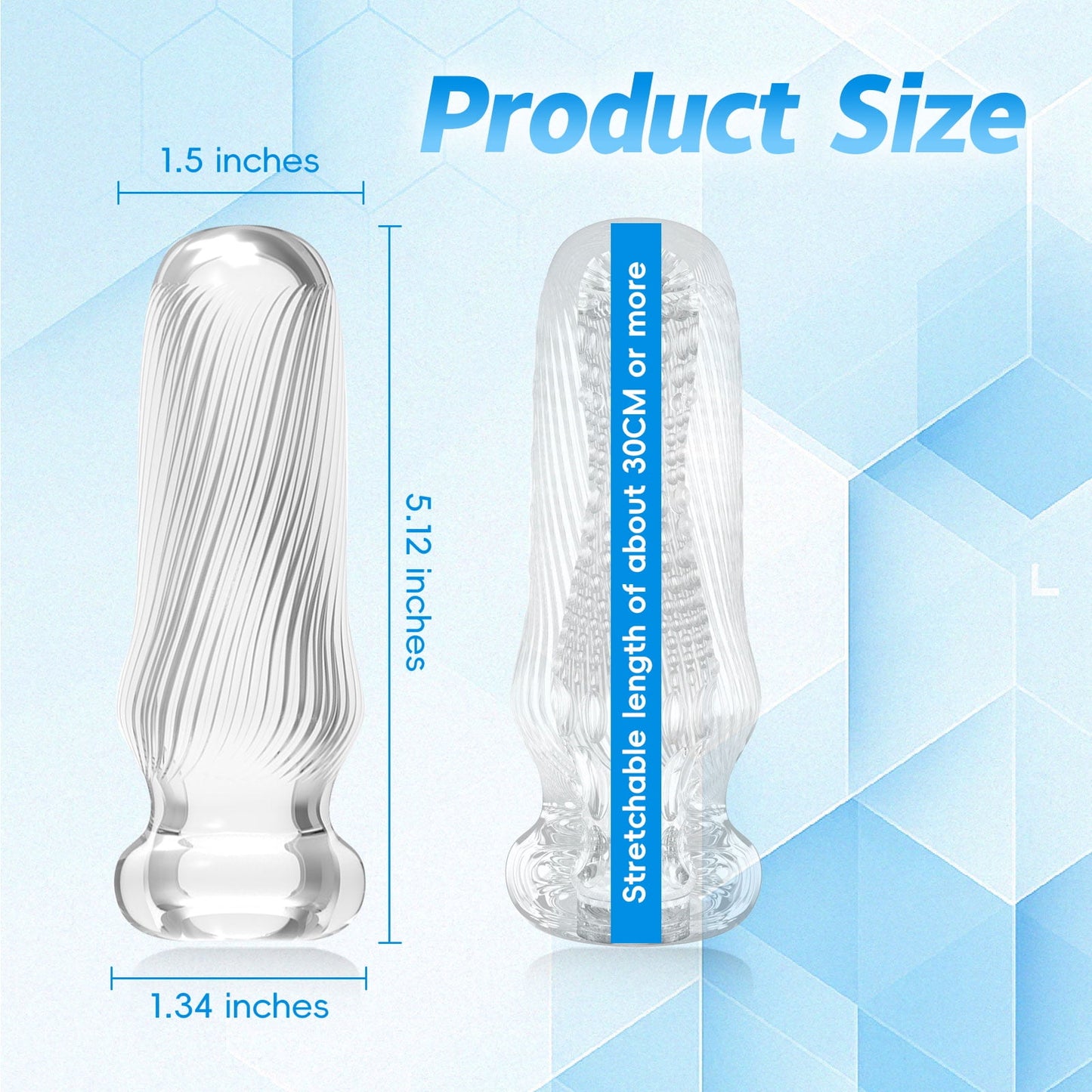 Soft Silicone Male Masturbator Cup Without Vibration,Manual Portable Male Stroker,Adult Sex Toys for Men-Clear