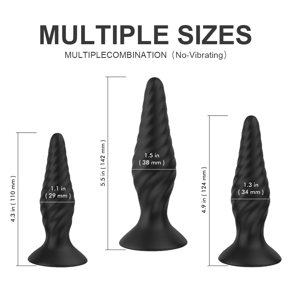 3PCS Anal Butt Plug Set Silicone Anal Plug Adult Sex Toys for Male Female Anal Toy-3 Size Full Set